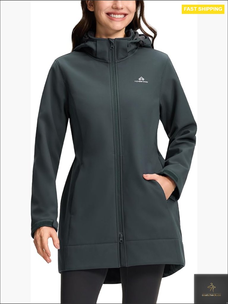 Waterproof Softshell Jacket Fleece Lined Windbreaker Long Rain Coat With Hood
